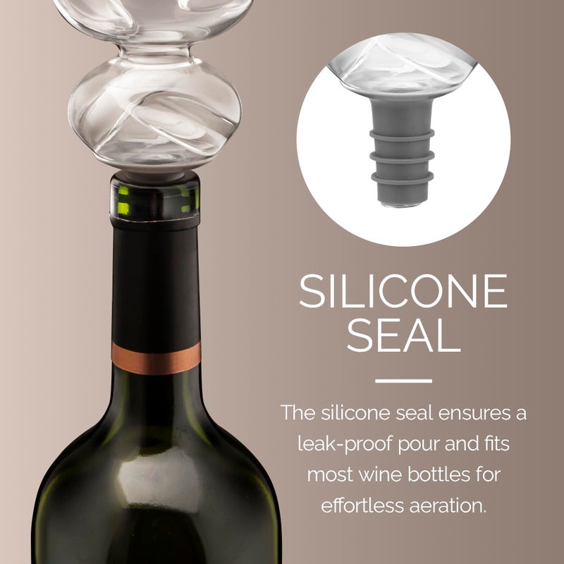 Final Touch Conundrum Bottle Wine Aerator - Instant Oxygenation, Multi-Stage Aeration System, Enhances Flavor & Aroma, No Wait Decanting, Ideal for Wine Tasting (WA80) - Image 5